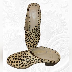 Crown And Ivy  Black and Cream Mule Slides Size 8.5 New W/O Box